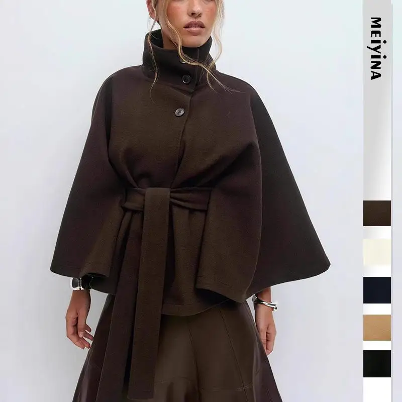 Модное шерстяное пальто с высоким воротником и рукавами «летучая мышь», на пуговицах, из полиэфирного волокна, утепленное, осенне-зимнее, женское
Модное шерстяное пальто с высоким воротником и рукавами «летучая мышь», на пуговицах, из полиэфирного волокна, утепленное, осенне-зимнее, женское