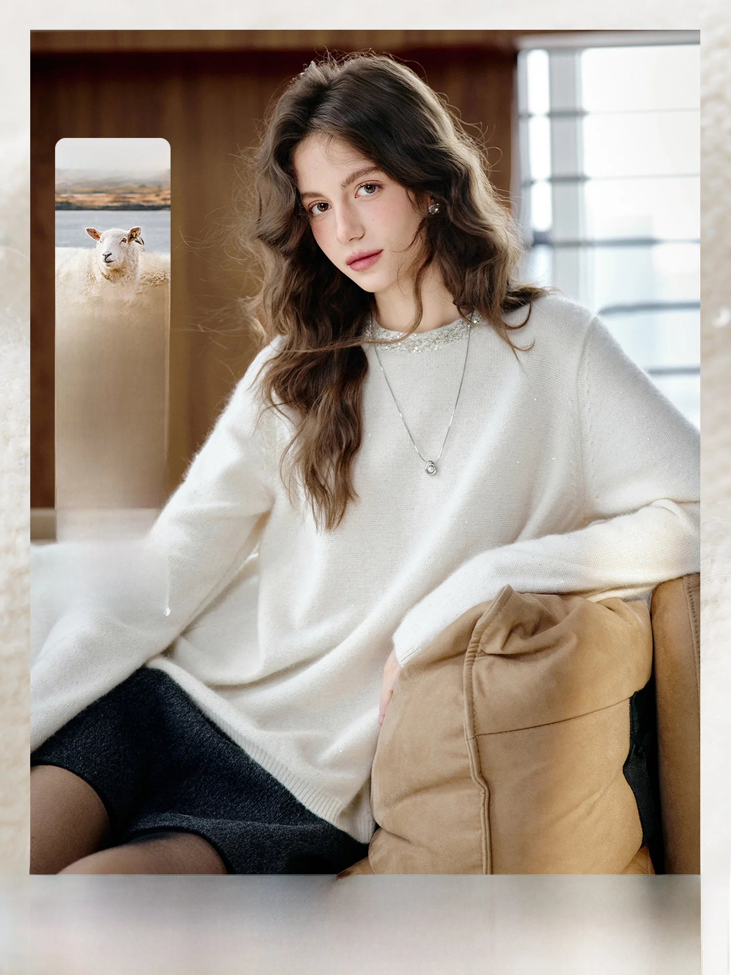 Elegant Knitted Woolen Sweater Women's Spring Fashion Pearl Embellished Fine Shiny Rabbits Velvet Thickened Long Sleeve Top
Elegant Knitted Woolen Sweater Women's Spring Fashion Pearl Embellished Fine Shiny Rabbits Velvet Thickened Long Sleeve Top