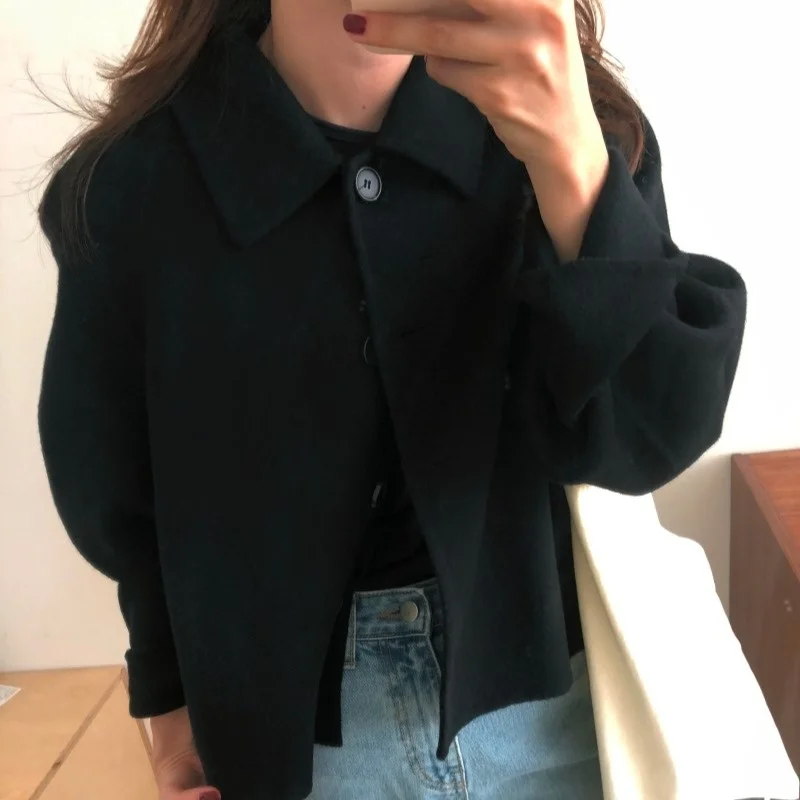 Шикарное осенне-зимнее шерстяное пальто, женская верхняя одежда Thiened Long Sve, корейская теплая фланелевая куртка прямого кроя
Шикарное осенне-зимнее шерстяное пальто, женская верхняя одежда Thiened Long Sve, корейская теплая фланелевая куртка прямого кроя