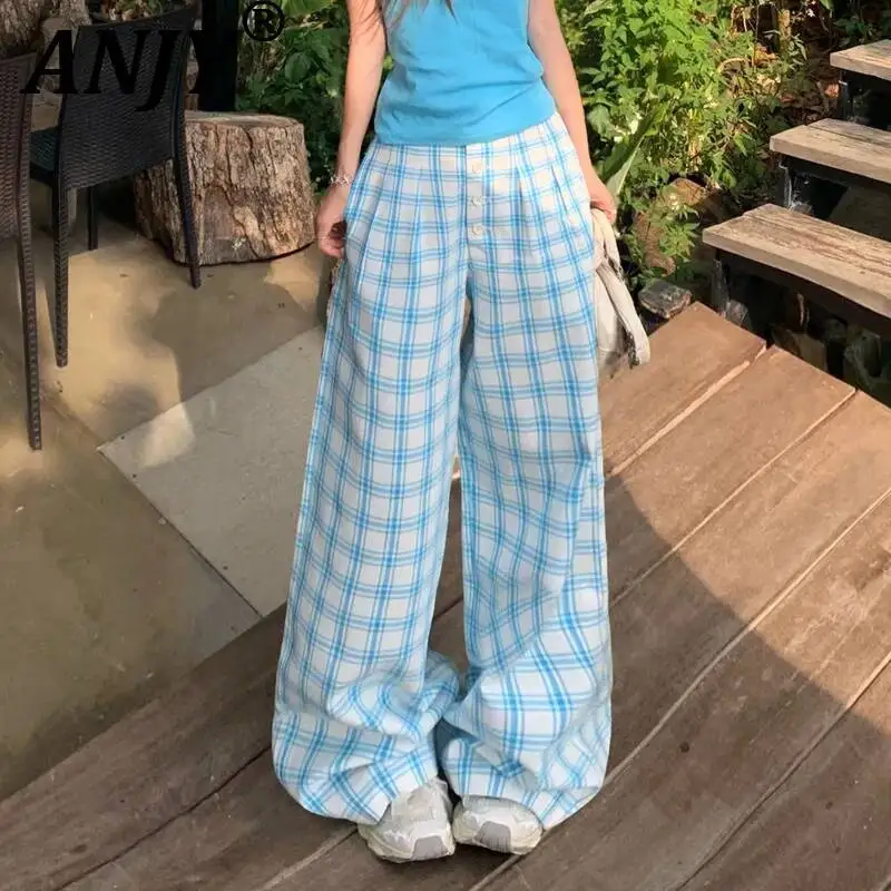 ANJY Spring Summer New Women American Style Buttons Plaid Loose Casual Wide-leg Pants Trendy Fashion High Street Botttoms A23062
ANJY Spring Summer New Women American Style Buttons Plaid Loose Casual Wide-leg Pants Trendy Fashion High Street Botttoms A23062