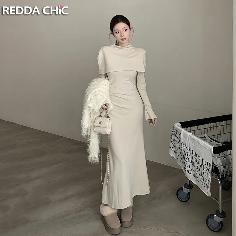 REDDACHiC Women 2-piece Shawl Dress Matching Set Turtleneck Shrug Neckwarmer Shirred Mermaid Dress Elegant Casual Fall Clothes
REDDACHiC Women 2-piece Shawl Dress Matching Set Turtleneck Shrug Neckwarmer Shirred Mermaid Dress Elegant Casual Fall Clothes