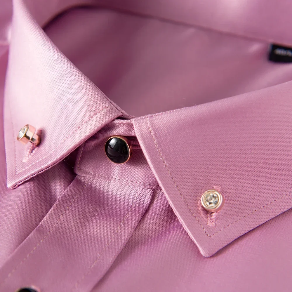 Men Shirts Casual Long Sleeve Luxury Wrinkle Free Drill Button Fashion Solid Silky Elegant Formal Social No Ironing Male Clothes
Men Shirts Casual Long Sleeve Luxury Wrinkle Free Drill Button Fashion Solid Silky Elegant Formal Social No Ironing Male Clothes
