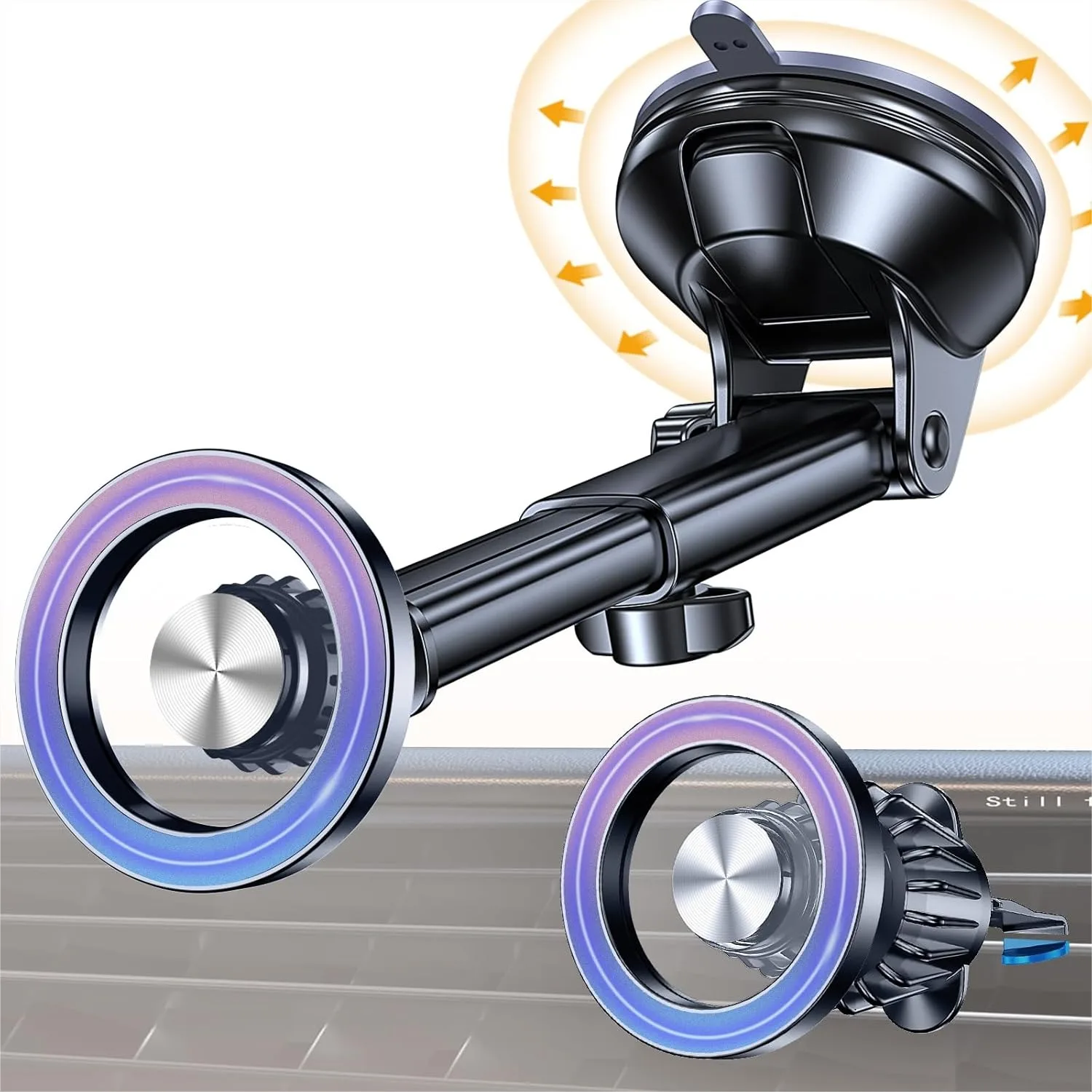 Magnetic Car Phone Holder With Suction Cup And Vent Clip For iPhone 16 15 14 Pro Max Plus Mini Universal
Magnetic Car Phone Holder With Suction Cup And Vent Clip For iPhone 16 15 14 Pro Max Plus Mini Universal