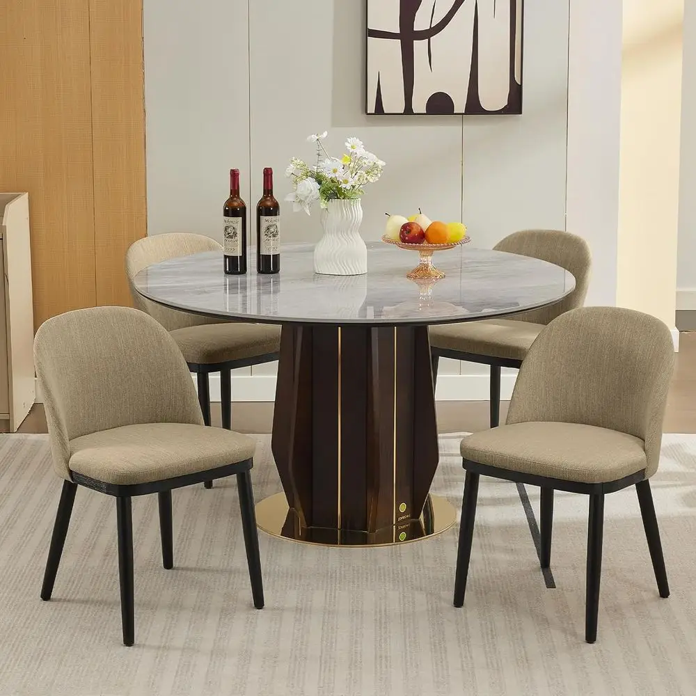 Set of 4 Upholstered Dining Chairs with Wood Legs, High Back and Deep Seat for Dining Room and Kitchen, Camel
Set of 4 Upholstered Dining Chairs with Wood Legs, High Back and Deep Seat for Dining Room and Kitchen, Camel