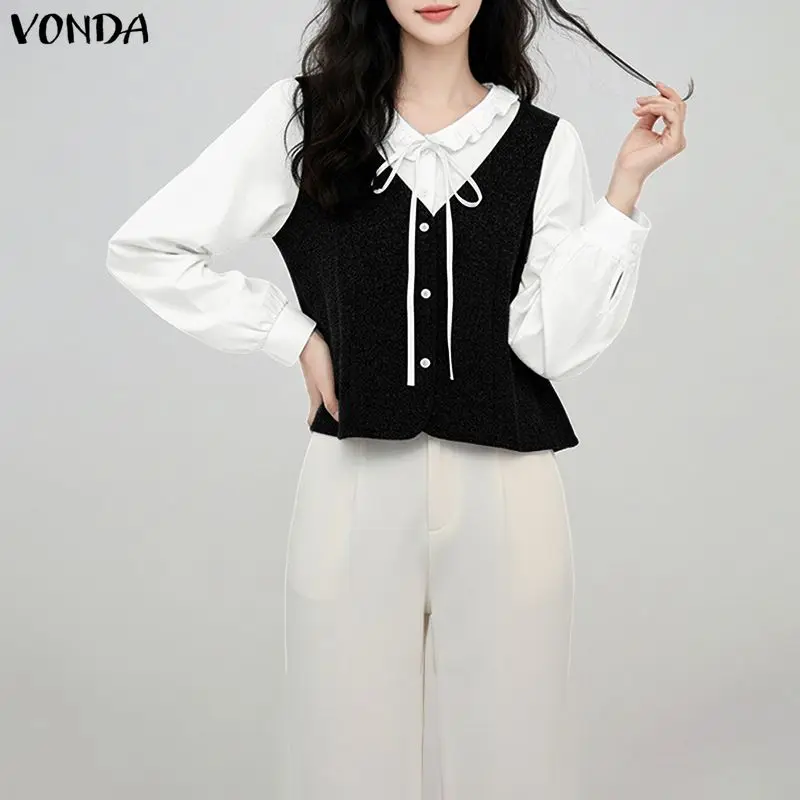 VONDA модные женские топы с длинным рукавом и v-образным вырезом, повседневные свободные блузки, рубашки, весенние повязки, элегантные офисные женские блузки, женская одежда
VONDA модные женские топы с длинным рукавом и v-образным вырезом, повседневные свободные блузки, рубашки, весенние повязки, элегантные офисные женские блузки, женская одежда
