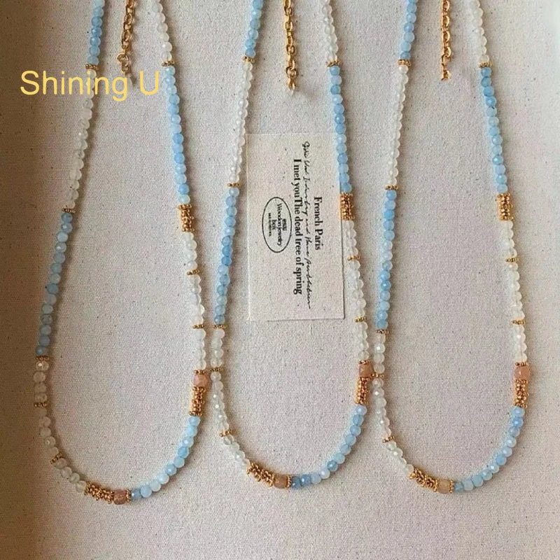 Shining U Blue Stone Crystal Bead Jewelry Set Necklace for Women Fashion Jewelry Summer
Shining U Blue Stone Crystal Bead Jewelry Set Necklace for Women Fashion Jewelry Summer