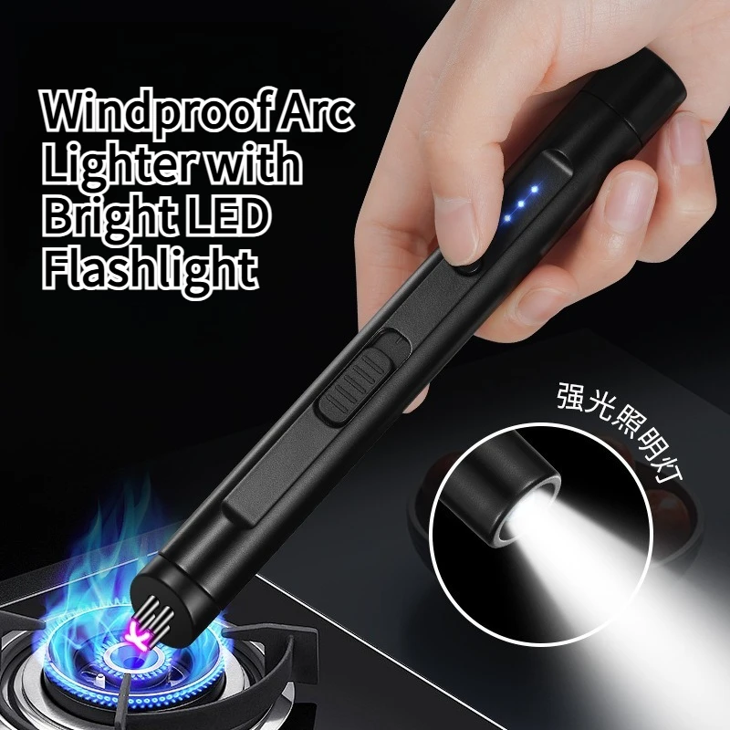 Rechargeable Dual Arc Lighter with LED Flashlight,USB-C Electric Plasma Lighter,Windproof Flameless Lighter with Power Display
Rechargeable Dual Arc Lighter with LED Flashlight,USB-C Electric Plasma Lighter,Windproof Flameless Lighter with Power Display