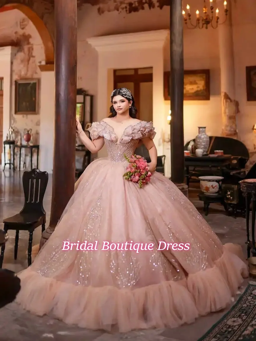 Customized Shiny Pink Quinceanera Dress Ball Gown Lace Applique Sequins Beads Ruffles Sweet Vestidos De Anos
Customized Shiny Pink Quinceanera Dress Ball Gown Lace Applique Sequins Beads Ruffles Sweet Vestidos De Anos