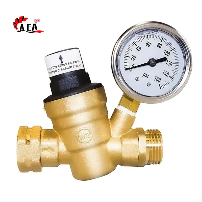 AEA0-RV Water Pressure Regulator Valve Brass With Gauge And Inlet Screened Filter For Camper Trailer
AEA0-RV Water Pressure Regulator Valve Brass With Gauge And Inlet Screened Filter For Camper Trailer