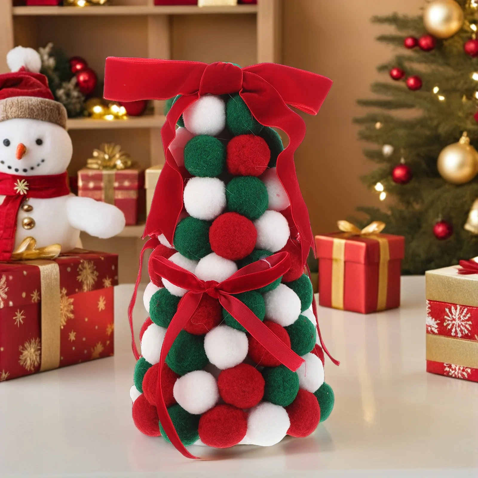 Festive Miniature Christmas Tree in Classic Colors Bow Accent Tabletop Xmas Decor for Holiday Indoor Display Mantel Shelf Desk
Festive Miniature Christmas Tree in Classic Colors Bow Accent Tabletop Xmas Decor for Holiday Indoor Display Mantel Shelf Desk