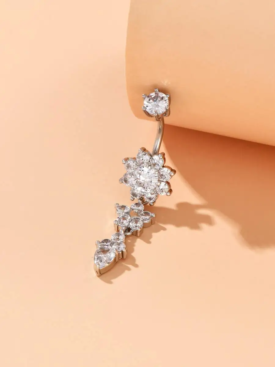 Floral Dangling Belly Button Ring With Cubic Zirconia Stones For Women Men Punk Style Body Jewelry Gift For Mom
Floral Dangling Belly Button Ring With Cubic Zirconia Stones For Women Men Punk Style Body Jewelry Gift For Mom
