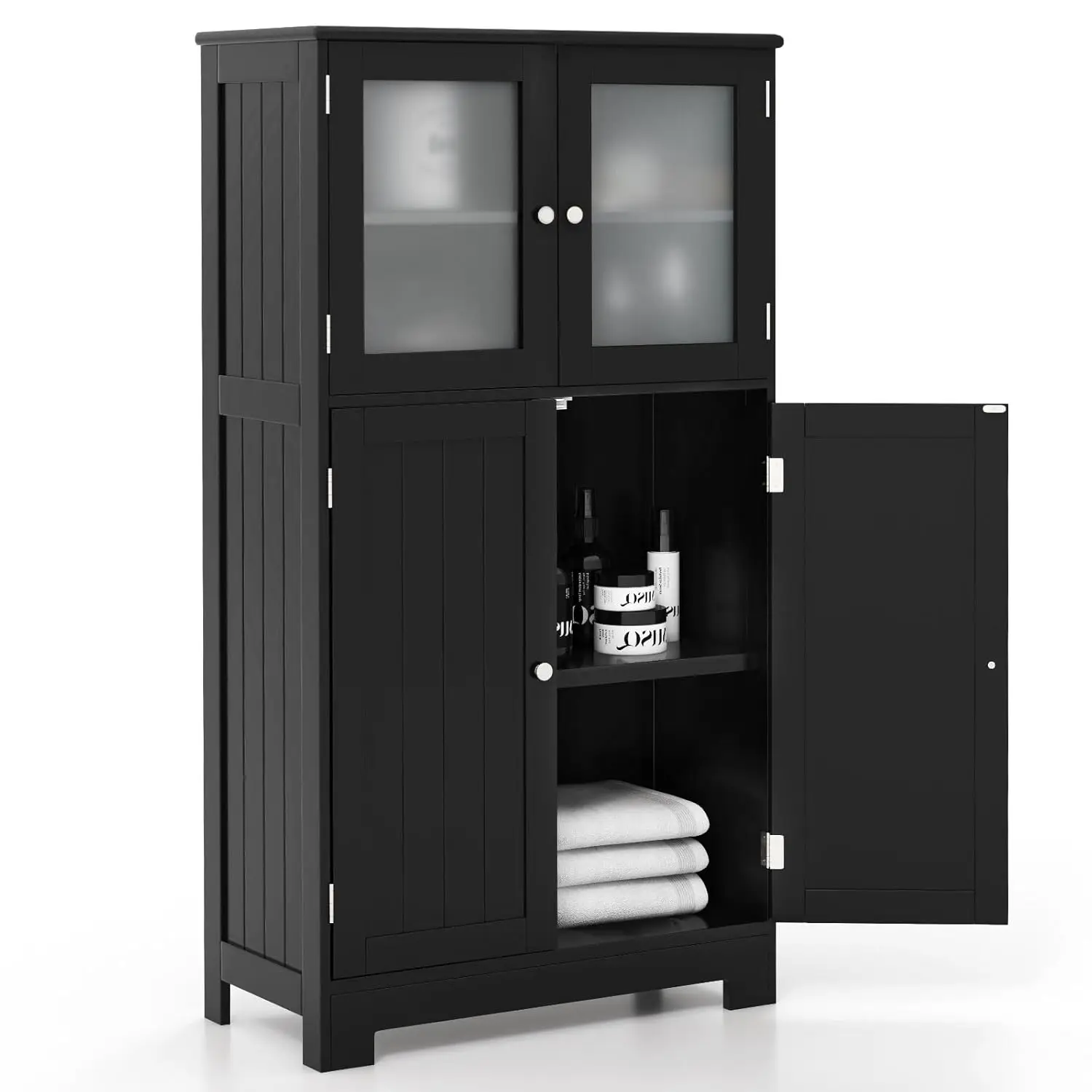 Black Wooden Storage Cabinet Adjustable Shelf Freestanding Cupboard Living Room Kitchen Office, Customized
Black Wooden Storage Cabinet Adjustable Shelf Freestanding Cupboard Living Room Kitchen Office, Customized
