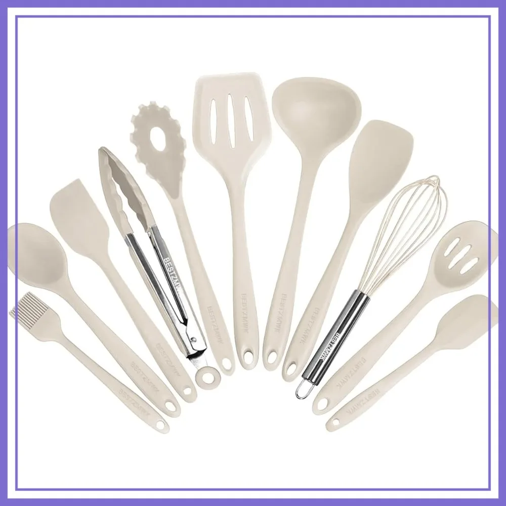 11-Piece Silicone Kitchen Utensil Set, Nonstick Cookware Tools, Colorful Kitchen Gadgets (Khaki)
11-Piece Silicone Kitchen Utensil Set, Nonstick Cookware Tools, Colorful Kitchen Gadgets (Khaki)