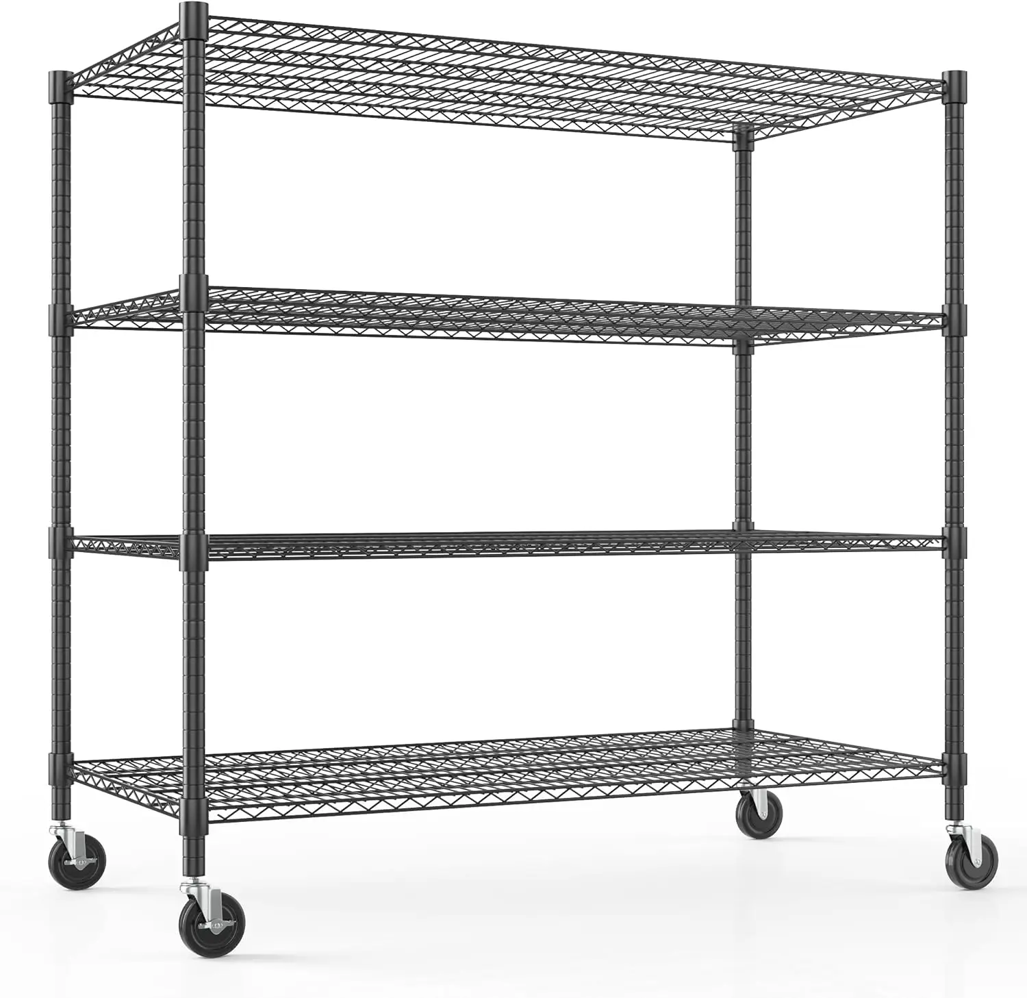 Storage Shelves with Wheels 4 Tier Heavy Duty Steel Wire Rack Storage Shelving Adjustable Metal Storage Shelves for Garage
Storage Shelves with Wheels 4 Tier Heavy Duty Steel Wire Rack Storage Shelving Adjustable Metal Storage Shelves for Garage