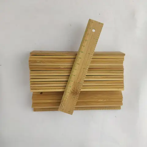 20 Pack Bamboo or Wood Ruler Student Rulers Bamboo School Rulers Office Ruler Measuring Ruler, 2 Scale (6 Inch and 15 cm)