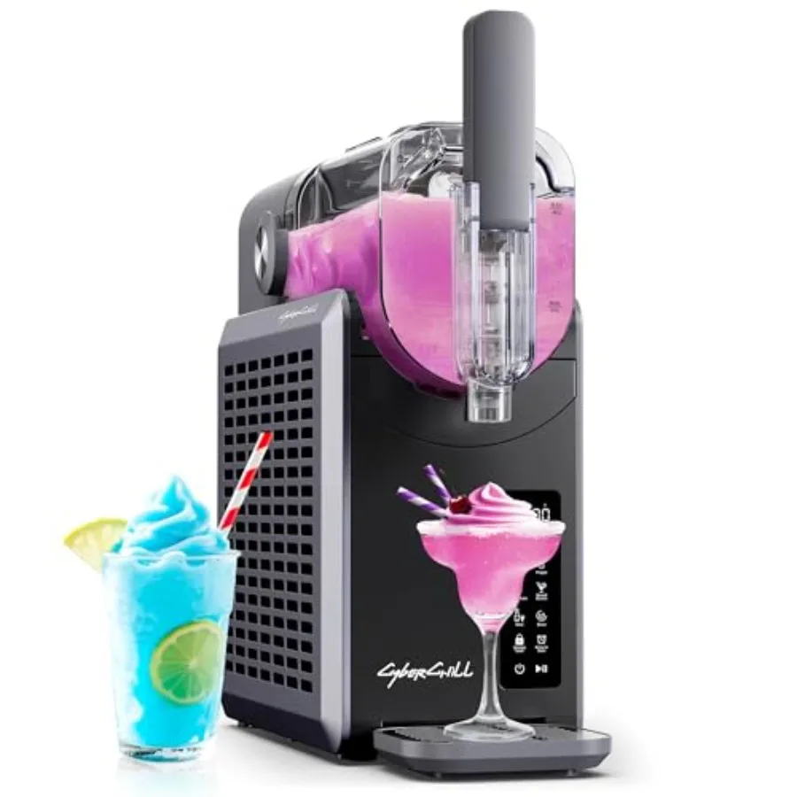 Home slushie machine with LED display: stainless steel, blue, 5 presets 24h delay start for frozen margaritas, frappes, ice cre
Home slushie machine with LED display: stainless steel, blue, 5 presets 24h delay start for frozen margaritas, frappes, ice cre