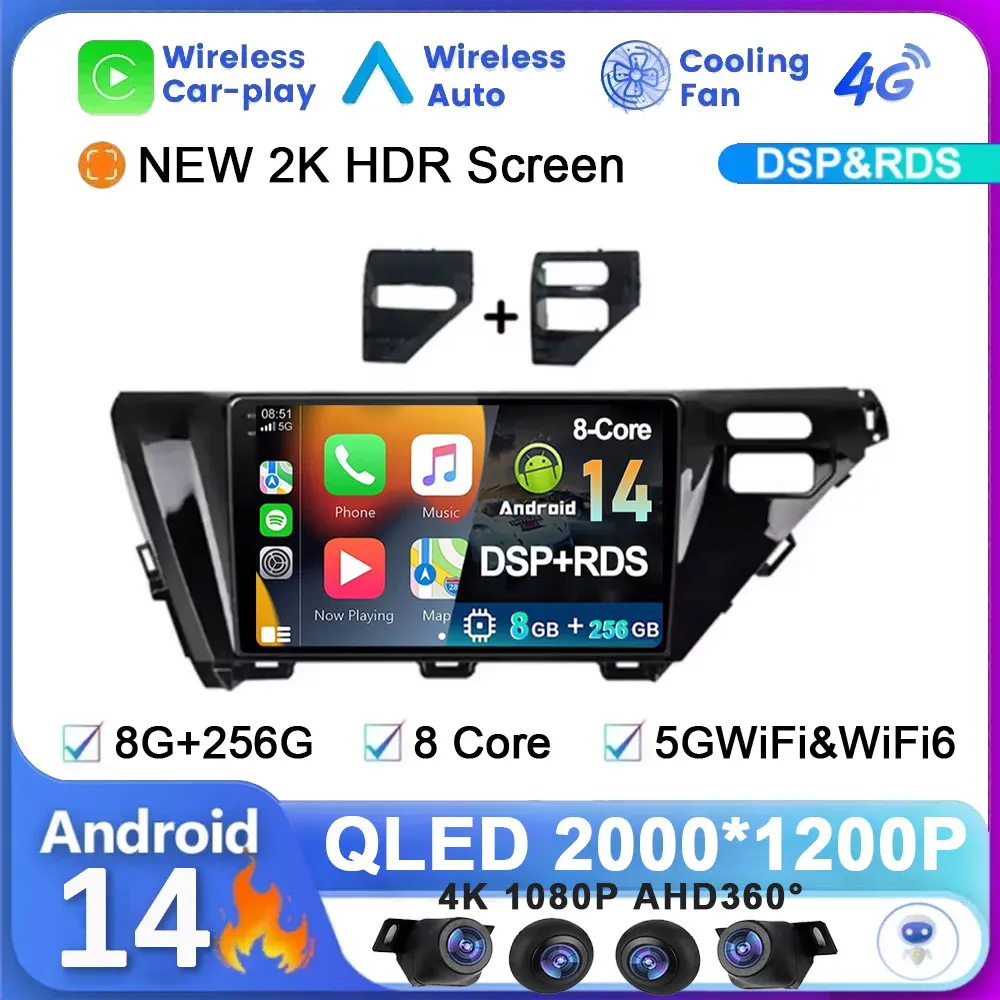Android 14 For Toyota Camry 8 XV 70 2017 2018 2019 2020 System Car Radio Wireless Carplay Auto Navigation GPS Multimedia Player
Android 14 For Toyota Camry 8 XV 70 2017 2018 2019 2020 System Car Radio Wireless Carplay Auto Navigation GPS Multimedia Player