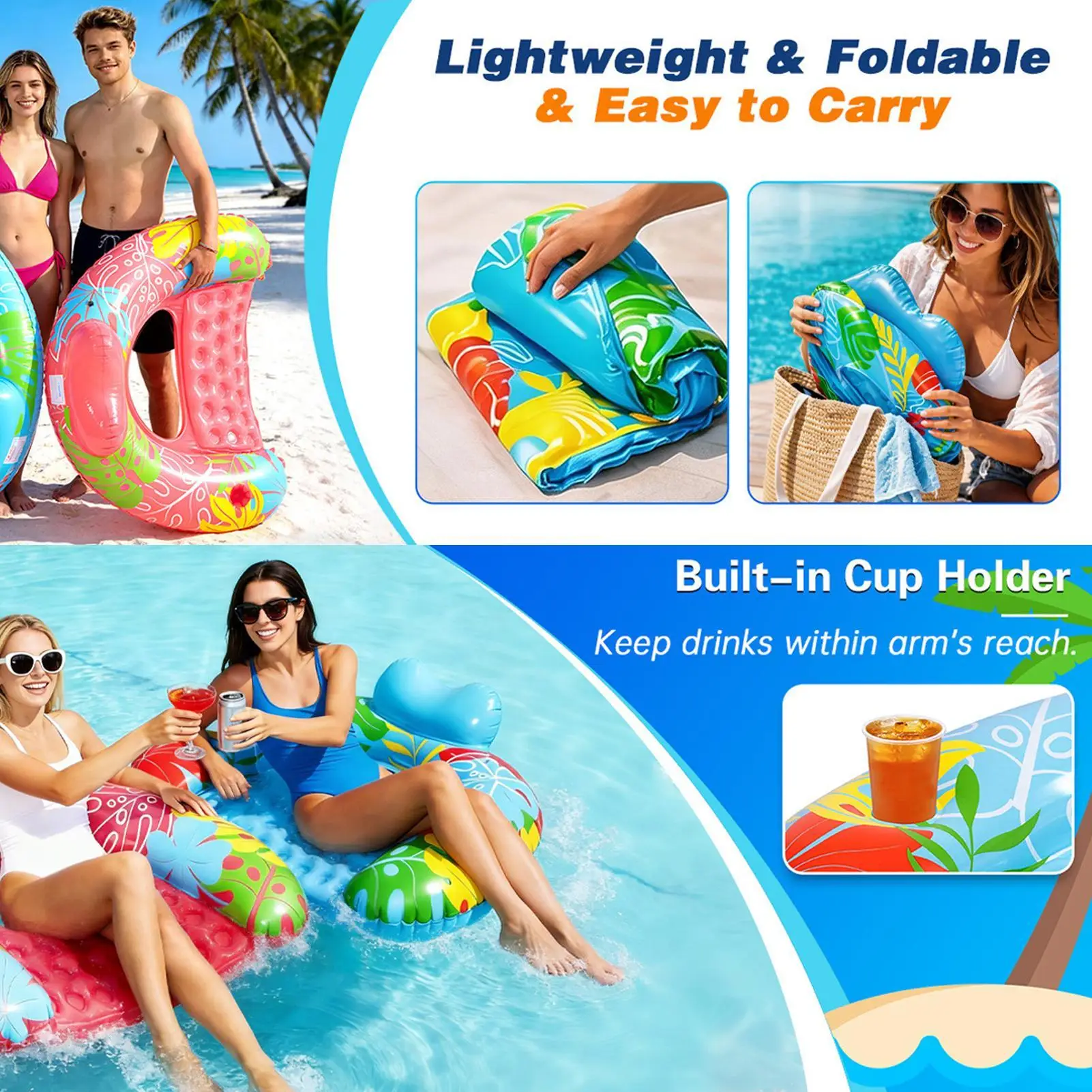 Floating Chair For Pool Foldable Sofa Lounger With Cup Holder And Backrest Pool Floats Adult For Summer Beach River Lake Pond
Floating Chair For Pool Foldable Sofa Lounger With Cup Holder And Backrest Pool Floats Adult For Summer Beach River Lake Pond