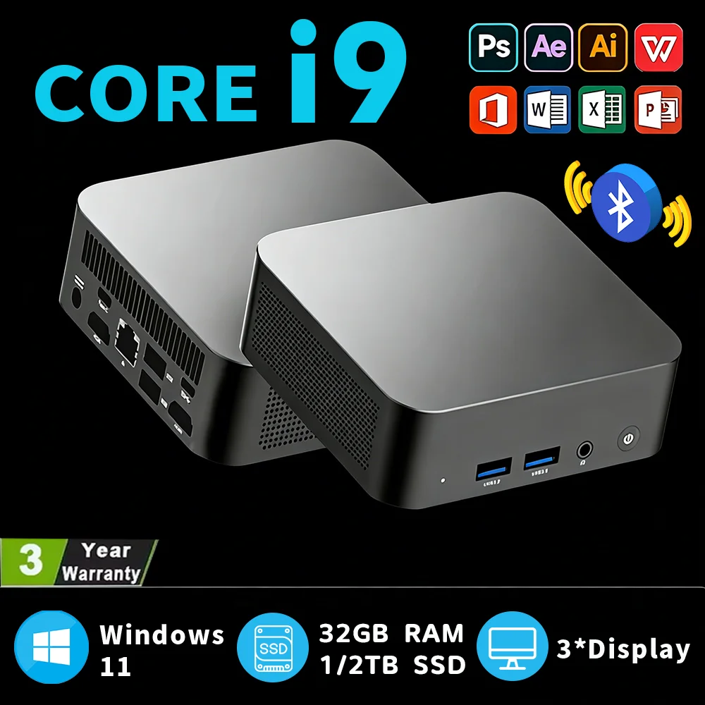 Mini PC Windows 11 Pro Core i9-10980HK 16GB/32GB DDR4 1TB/2TB SSD PC Gamer Computer Dual WIFI 6 BT5.2 4K HD Mini Gaming Desktop
Mini PC Windows 11 Pro Core i9-10980HK 16GB/32GB DDR4 1TB/2TB SSD PC Gamer Computer Dual WIFI 6 BT5.2 4K HD Mini Gaming Desktop