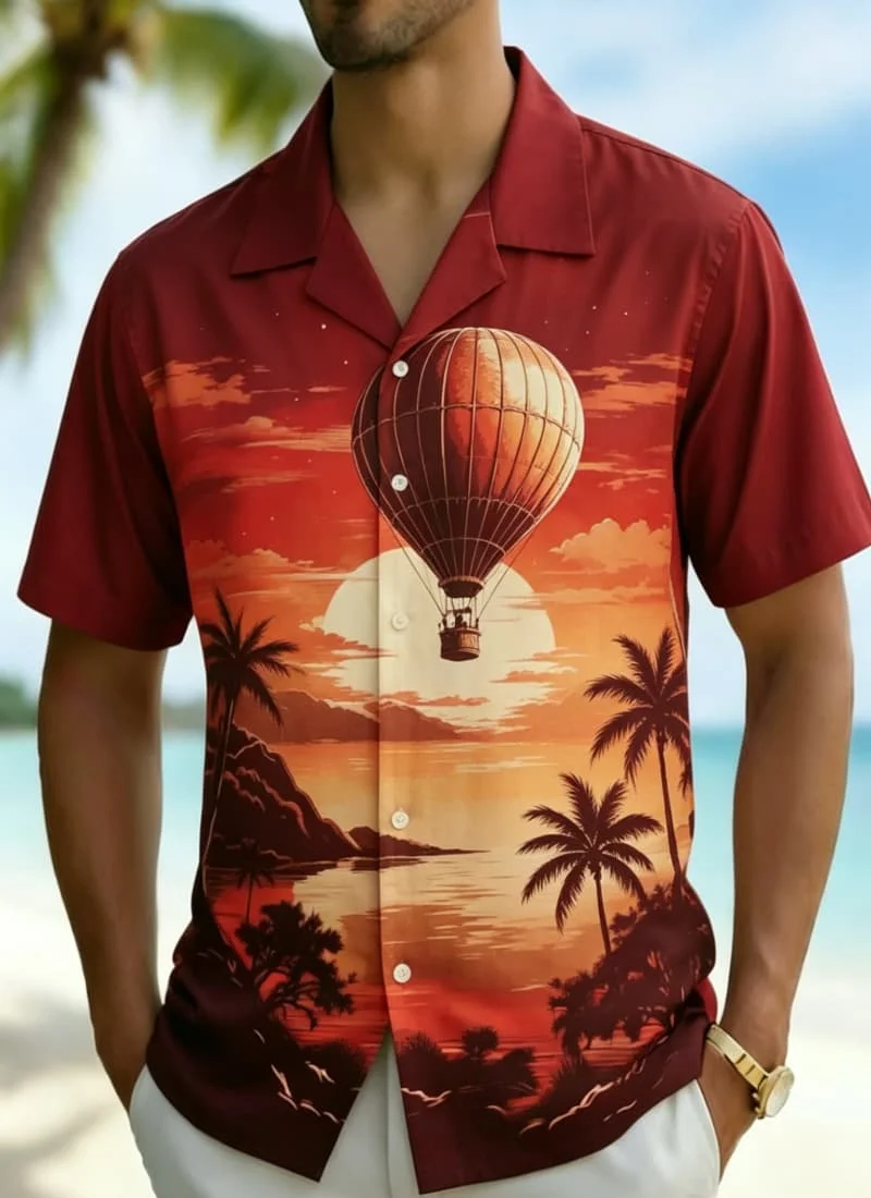 Men's Retro Sunset Coastal Print Shirt, Exotic Tropical Style for Summer Holiday, Beach Trips, Daily Outings & Casual Wear
Men's Retro Sunset Coastal Print Shirt, Exotic Tropical Style for Summer Holiday, Beach Trips, Daily Outings & Casual Wear