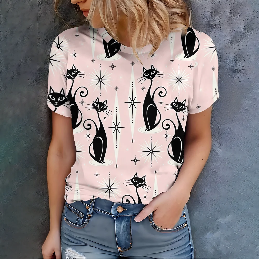 Women's T-shirt Painting Cat Printed Clothing Round Neck Short Sleeve Super Street Headwear Daily Casual Basic Top T-shirt
Women's T-shirt Painting Cat Printed Clothing Round Neck Short Sleeve Super Street Headwear Daily Casual Basic Top T-shirt