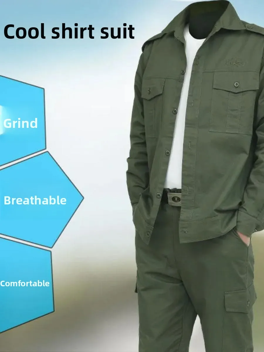 Мужской летний тонкий хлопковый рабочий костюм, устойчивый к сварочным работам, грязеотталкивающий, для строительных площадок, дышащая спецодежда для защиты труда.
Мужской летний тонкий хлопковый рабочий костюм, устойчивый к сварочным работам, грязеотталкивающий, для строительных площадок, дышащая спецодежда для защиты труда.