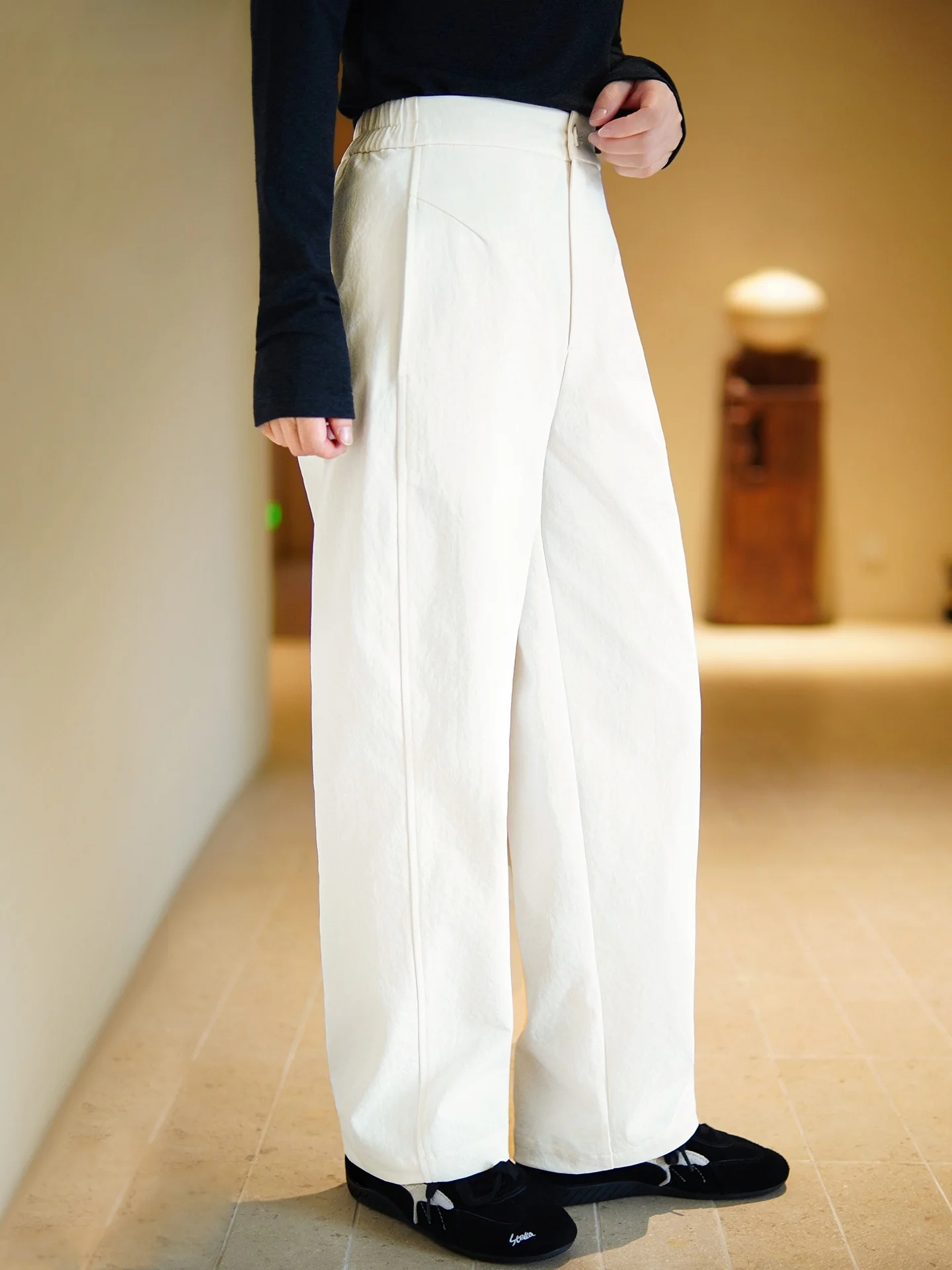 FUHAO White Anti-Wrinkle Balloon Pants Elastic Waist Slimming Commute Cover Hip Vintage Style Loose Fit Polyester Fiber
FUHAO White Anti-Wrinkle Balloon Pants Elastic Waist Slimming Commute Cover Hip Vintage Style Loose Fit Polyester Fiber