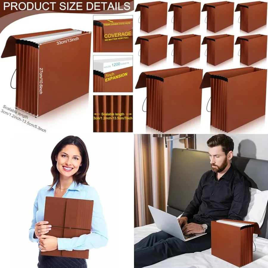 Pcs Expanding File Folder with Flap 5.3" Expansion, Expandable File Wallet with Elastic Cord Closure, Letter Size Heavy Duty Do
Pcs Expanding File Folder with Flap 5.3" Expansion, Expandable File Wallet with Elastic Cord Closure, Letter Size Heavy Duty Do