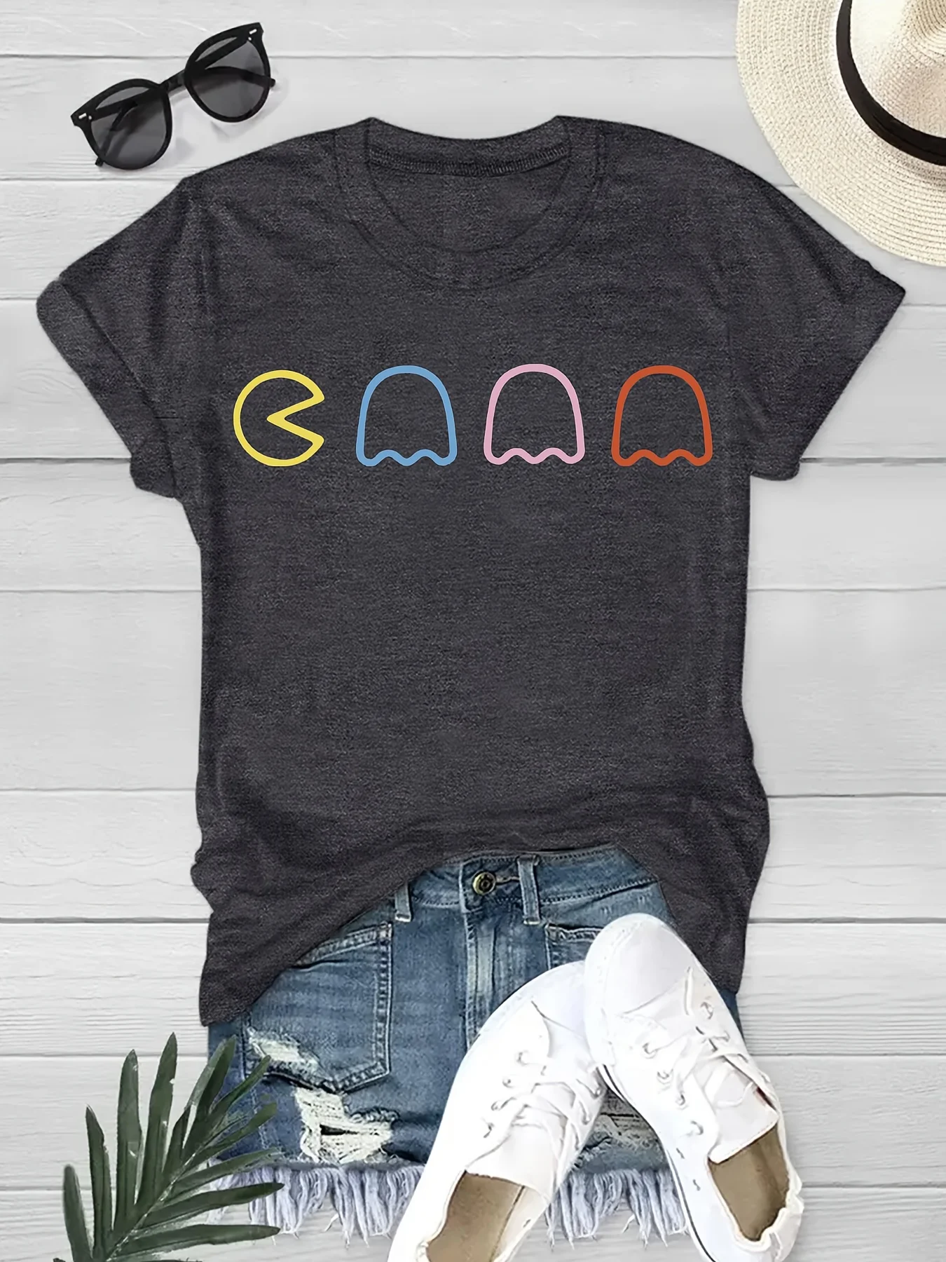 Graphic Print Crew Neck T-shirt Short Sleeve Casual Top For Summer Spring Women's Clothing
Graphic Print Crew Neck T-shirt Short Sleeve Casual Top For Summer Spring Women's Clothing