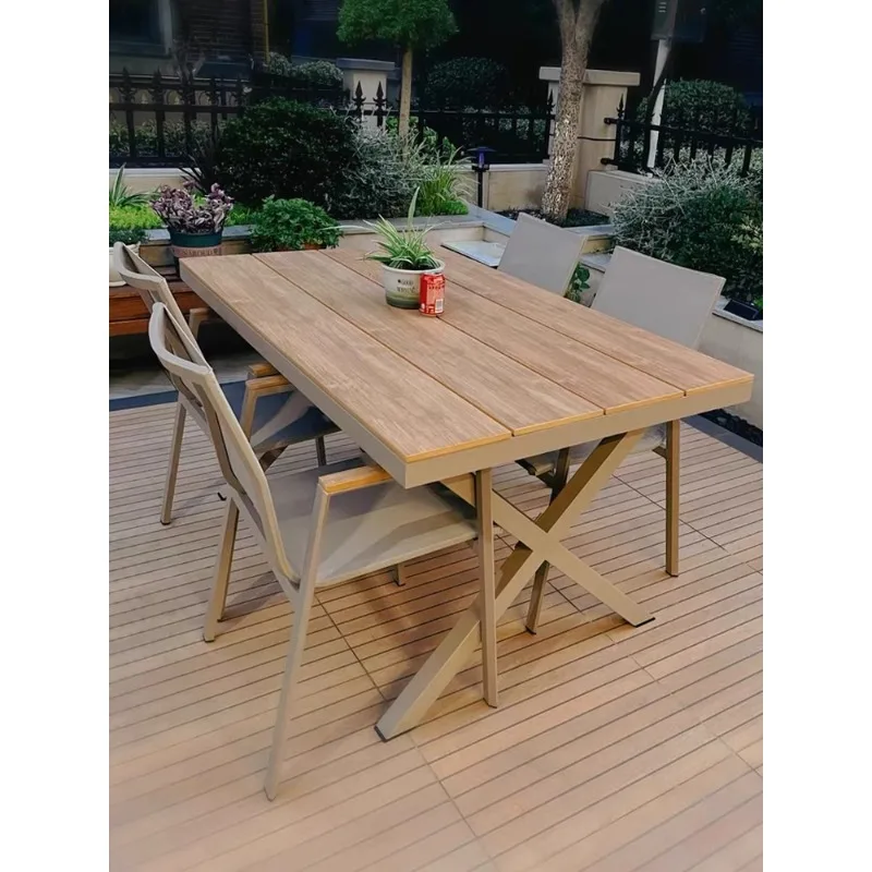 Outdoor plastic wood table and chair combination courtyard garden waterproof and sun protection open-air balcony leisure outdoor
Outdoor plastic wood table and chair combination courtyard garden waterproof and sun protection open-air balcony leisure outdoor