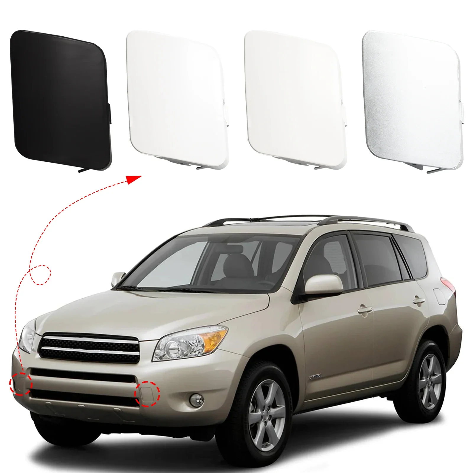 Pop Front Bumper Tow Hook Cover Cap Towing Eye For Toyota RAV4 Accessories 2006 2007 2008 53286-42931 53285-42930
Pop Front Bumper Tow Hook Cover Cap Towing Eye For Toyota RAV4 Accessories 2006 2007 2008 53286-42931 53285-42930