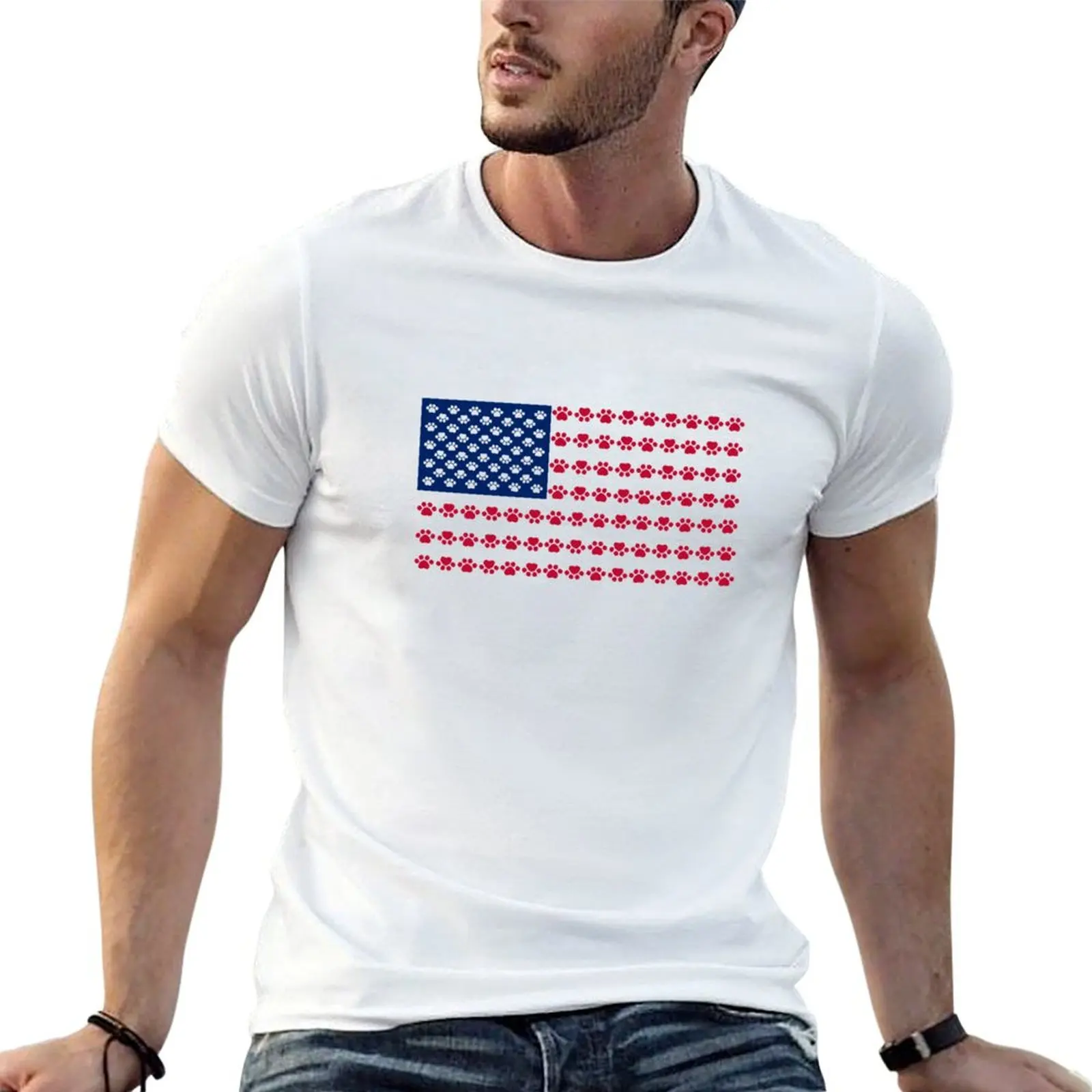 Paw Print American Flag T-Shirt man t shirts graphic t shirt men 100% cotton luxury brand funny t shirts man T-shirt
Paw Print American Flag T-Shirt man t shirts graphic t shirt men 100% cotton luxury brand funny t shirts man T-shirt