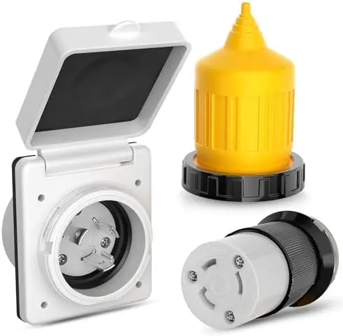 Nilight 30A RV Power Inlet Kit - ETL L5-30P/R Twist Lock, 125V Shore Cord Protector Boot for RVs & Trailers
Nilight 30A RV Power Inlet Kit - ETL L5-30P/R Twist Lock, 125V Shore Cord Protector Boot for RVs & Trailers