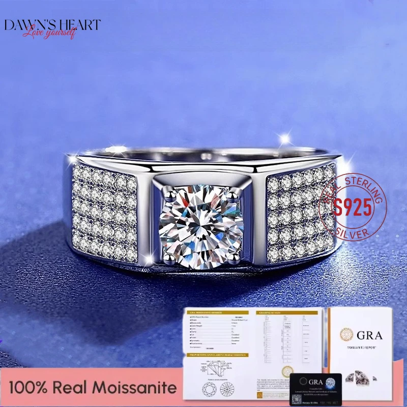 Luxury Real S925 Sterling Silver Wedding Ring 1ct VVS1 Moissanite Diamonds GRA Men Brilliant Male Anniversary Jewelry Gift
Luxury Real S925 Sterling Silver Wedding Ring 1ct VVS1 Moissanite Diamonds GRA Men Brilliant Male Anniversary Jewelry Gift