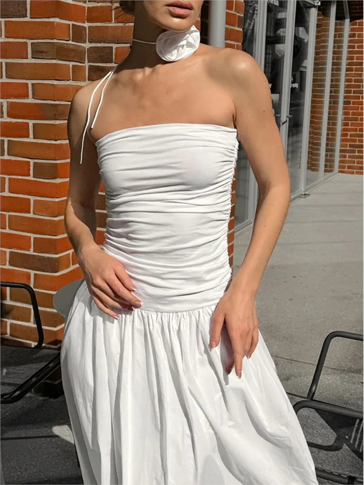 New Party Dresses For Woman Elegant Piglet Breast Evening Dress Solid Color Sleeveless Vestidos Temperament Simple Style Trendy
New Party Dresses For Woman Elegant Piglet Breast Evening Dress Solid Color Sleeveless Vestidos Temperament Simple Style Trendy