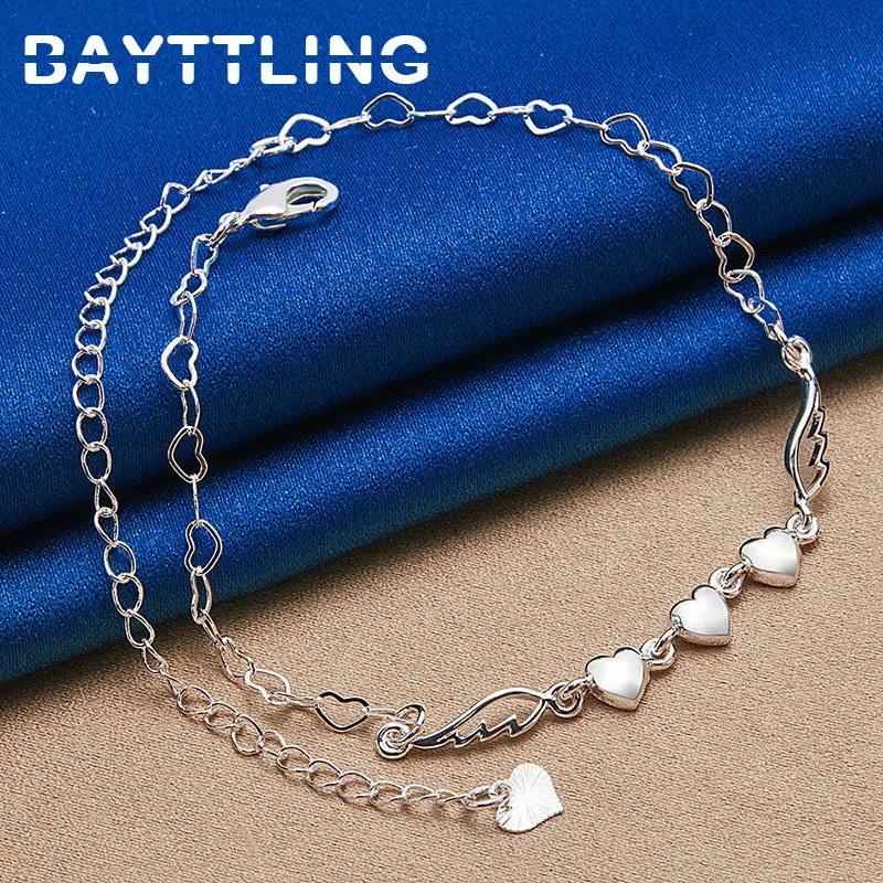 S925 Sterling Silver Charm Heart Chain Bracelet For Woman Fashion Christmas Girlfriend Gift Jewelry Wedding Accessories
S925 Sterling Silver Charm Heart Chain Bracelet For Woman Fashion Christmas Girlfriend Gift Jewelry Wedding Accessories