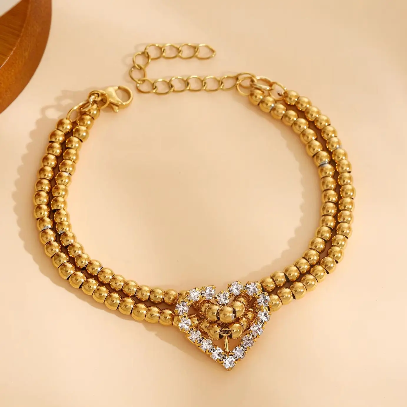 Stack Bead Chain Bracelet Charms Heart Women's Stainless Steel Bracelets 18K Gold Plated Chain Cubic Zirconia Bracelet Jewelry
Stack Bead Chain Bracelet Charms Heart Women's Stainless Steel Bracelets 18K Gold Plated Chain Cubic Zirconia Bracelet Jewelry