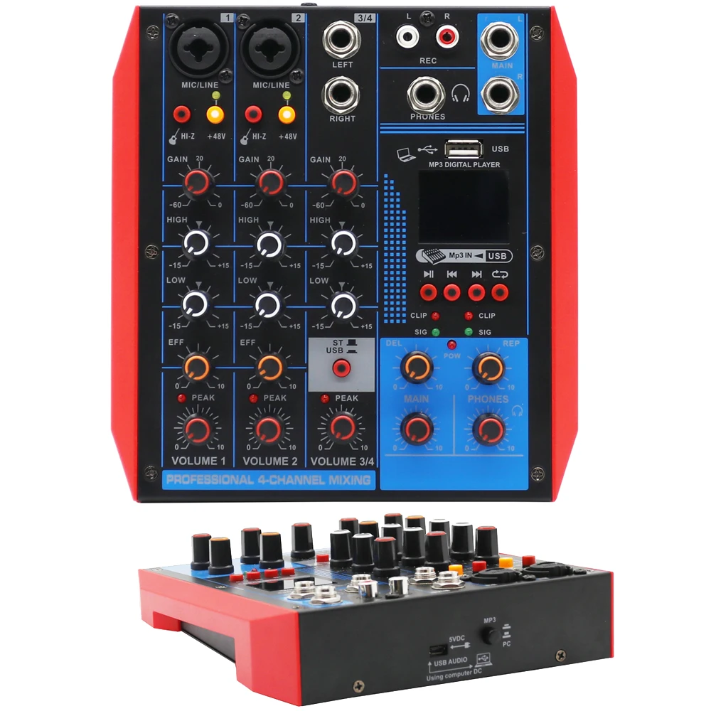Mini 4-6-8 Channel Bluetooth Audio Mixer Musich Phones AUX Mixing Console Stage XLR 48V USB For Stage Computer
Mini 4-6-8 Channel Bluetooth Audio Mixer Musich Phones AUX Mixing Console Stage XLR 48V USB For Stage Computer