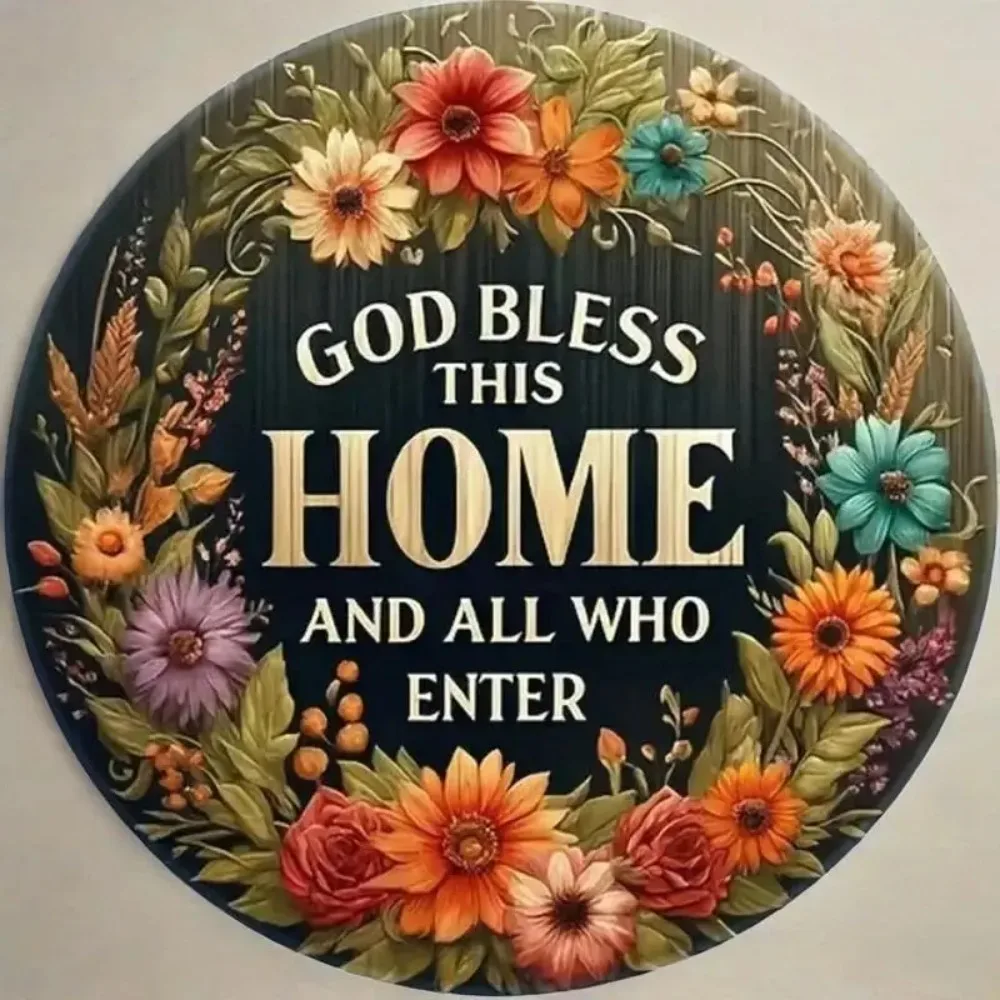 God Bless This Home" All-Season Welcome Wreath – Floral Metal Sign with No Batteries Needed | Elevates Front Door Decor
God Bless This Home" All-Season Welcome Wreath – Floral Metal Sign with No Batteries Needed | Elevates Front Door Decor