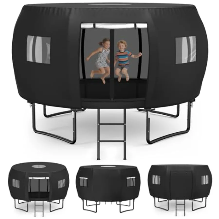 14FT Outdoor Trampoline Cover for 8 Curved Poles Round Trampoline Waterproof UV-Resistant Windproof Black Cover Only Easy to In
14FT Outdoor Trampoline Cover for 8 Curved Poles Round Trampoline Waterproof UV-Resistant Windproof Black Cover Only Easy to In
