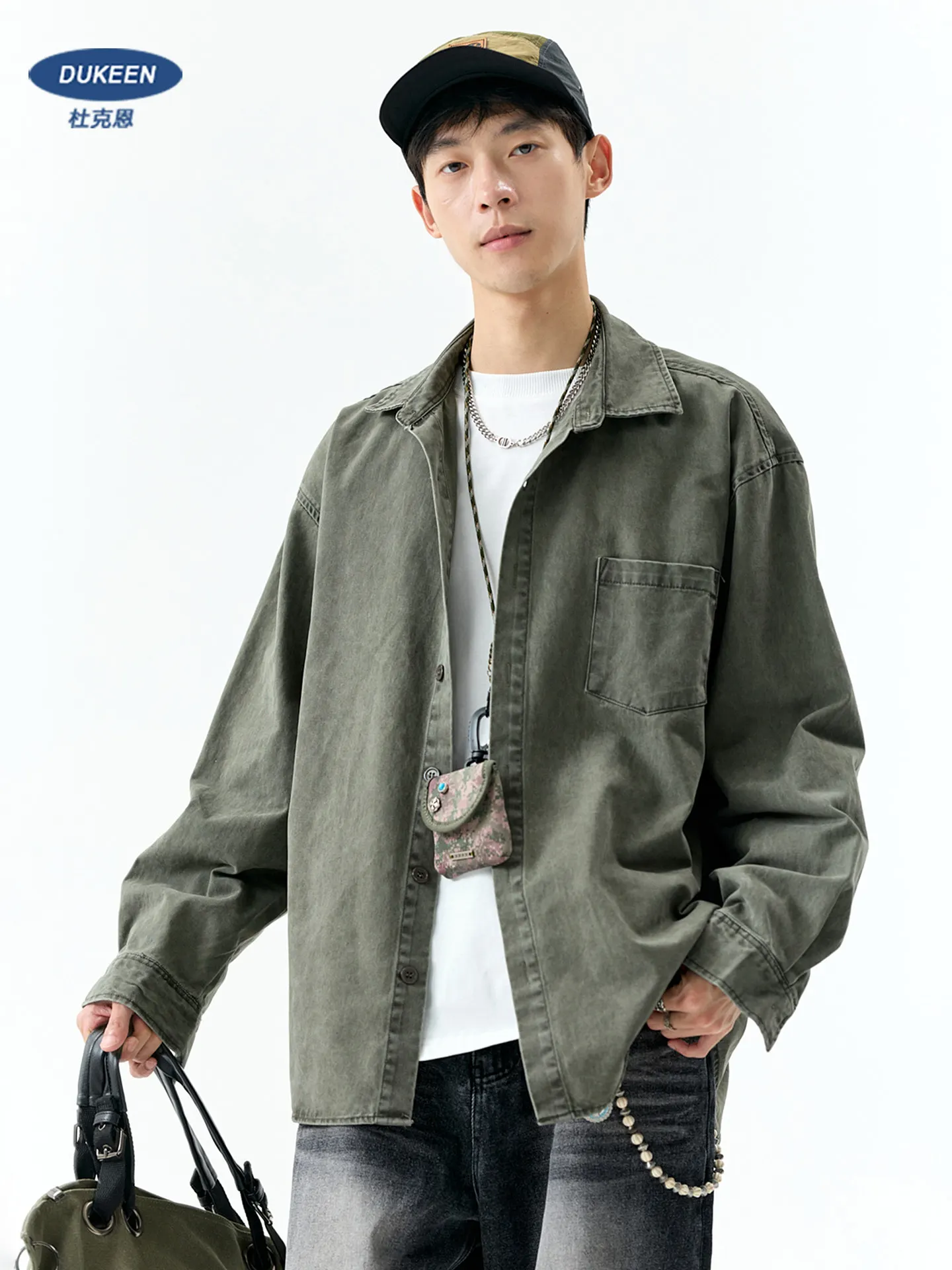 DUKEEN Men’s Vintage Washed 100% Cotton Overshirt Heavyweight Workwear Shirt Jacket Street Style
DUKEEN Men’s Vintage Washed 100% Cotton Overshirt Heavyweight Workwear Shirt Jacket Street Style