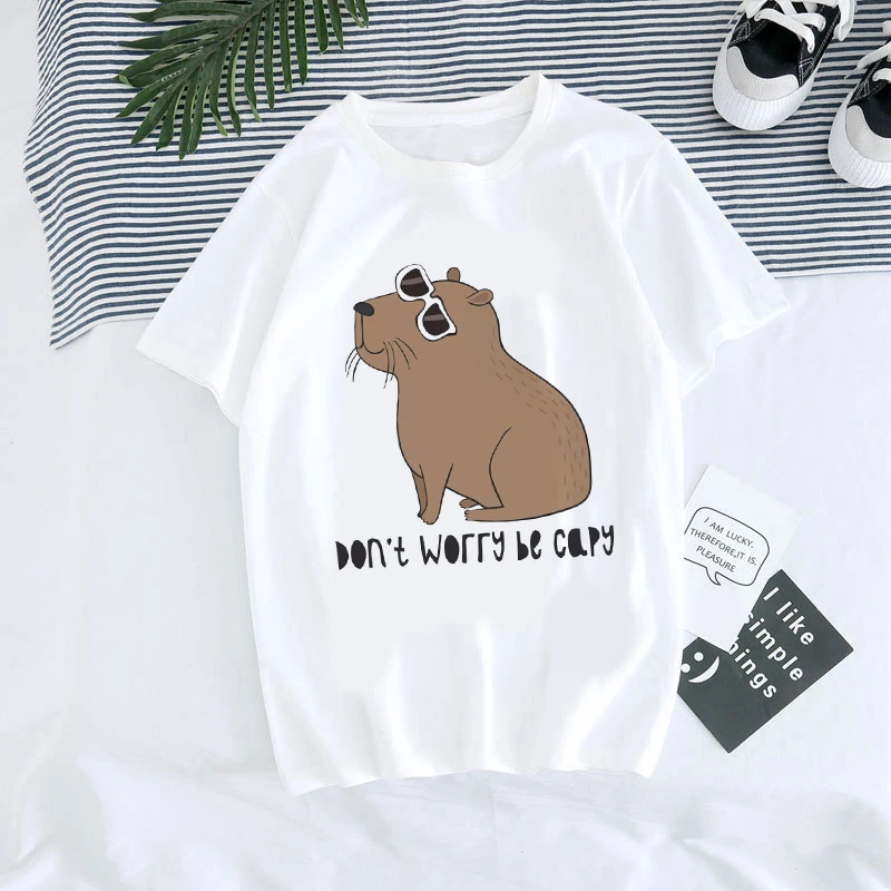Cute capybara print Graphic T Shirt Flower Sweet Women Fashion Casual Clothing Short Sleeve Female Tee Top Summer Print T-shirt
Cute capybara print Graphic T Shirt Flower Sweet Women Fashion Casual Clothing Short Sleeve Female Tee Top Summer Print T-shirt