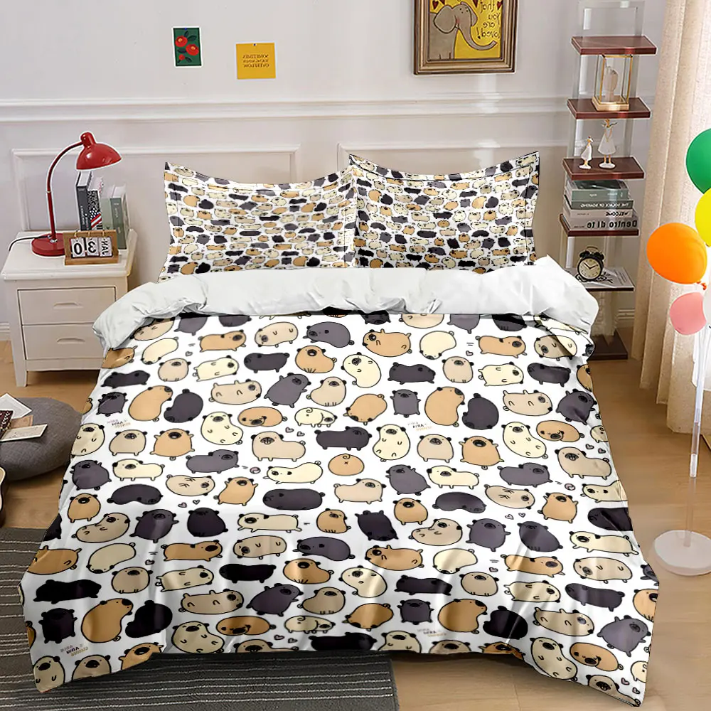 Cute cartoon pugs crowd Printed Duvet Cover Set 1 Duvet Cover+2 Pillowcase Multi Size Bedroom Bedding Decor Luxury gifts
Cute cartoon pugs crowd Printed Duvet Cover Set 1 Duvet Cover+2 Pillowcase Multi Size Bedroom Bedding Decor Luxury gifts