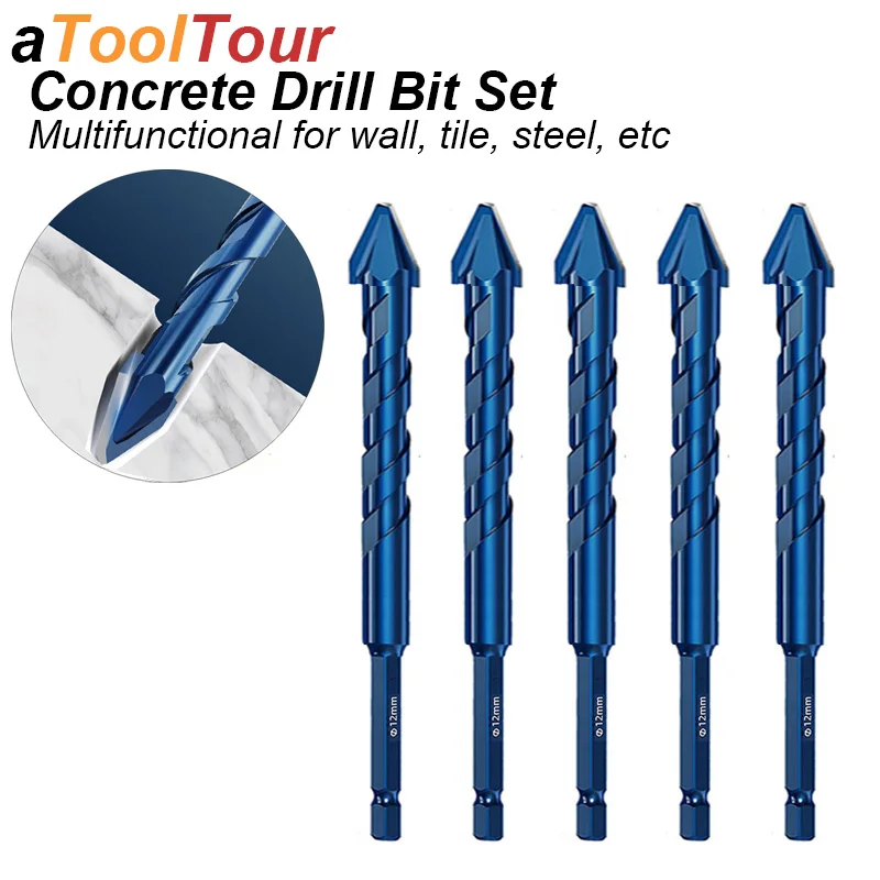 Carbide Tip Masonry Drill Bit Spiral Hole Saw Cutter for Concrete Tile Brick Glass Ceramic Plastic Wood Wall Multifunctional
Carbide Tip Masonry Drill Bit Spiral Hole Saw Cutter for Concrete Tile Brick Glass Ceramic Plastic Wood Wall Multifunctional