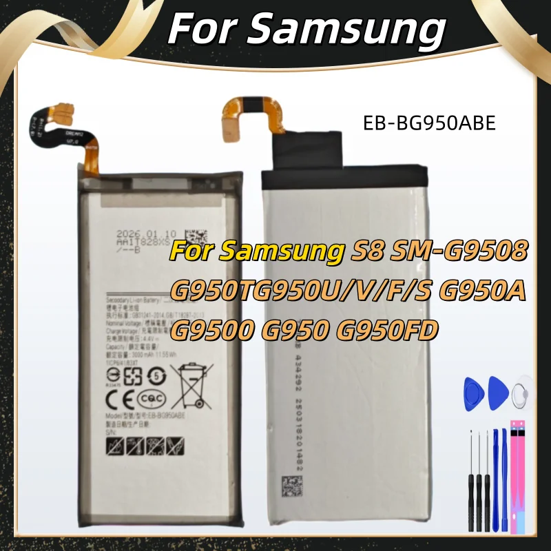EB-BG950ABE Battery Replacement For Samsung Galaxy S8 S 8 SM-G9508 G9508 G9500 G950U G950F 3000mAh Batteria +Free Tools
EB-BG950ABE Battery Replacement For Samsung Galaxy S8 S 8 SM-G9508 G9508 G9500 G950U G950F 3000mAh Batteria +Free Tools