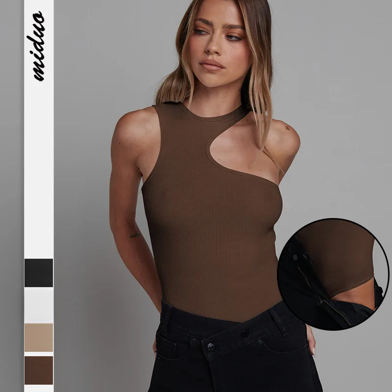 Sleeveless Vest Jumpsuit Women's Pure Cotton Knitted European and American Fashion Summer Sexy Rib Hollow Base Tights SolidColor
Sleeveless Vest Jumpsuit Women's Pure Cotton Knitted European and American Fashion Summer Sexy Rib Hollow Base Tights SolidColor