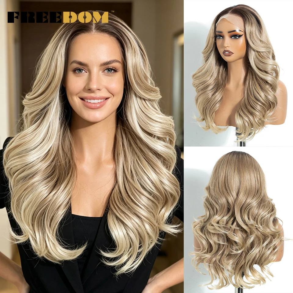 FREEDOM Synthetic Lace Front Wigs For Women Natural Looking 20" 13x4 Free Part Body Wave Ombre Brown Highlight Daily Party Wigs
FREEDOM Synthetic Lace Front Wigs For Women Natural Looking 20" 13x4 Free Part Body Wave Ombre Brown Highlight Daily Party Wigs