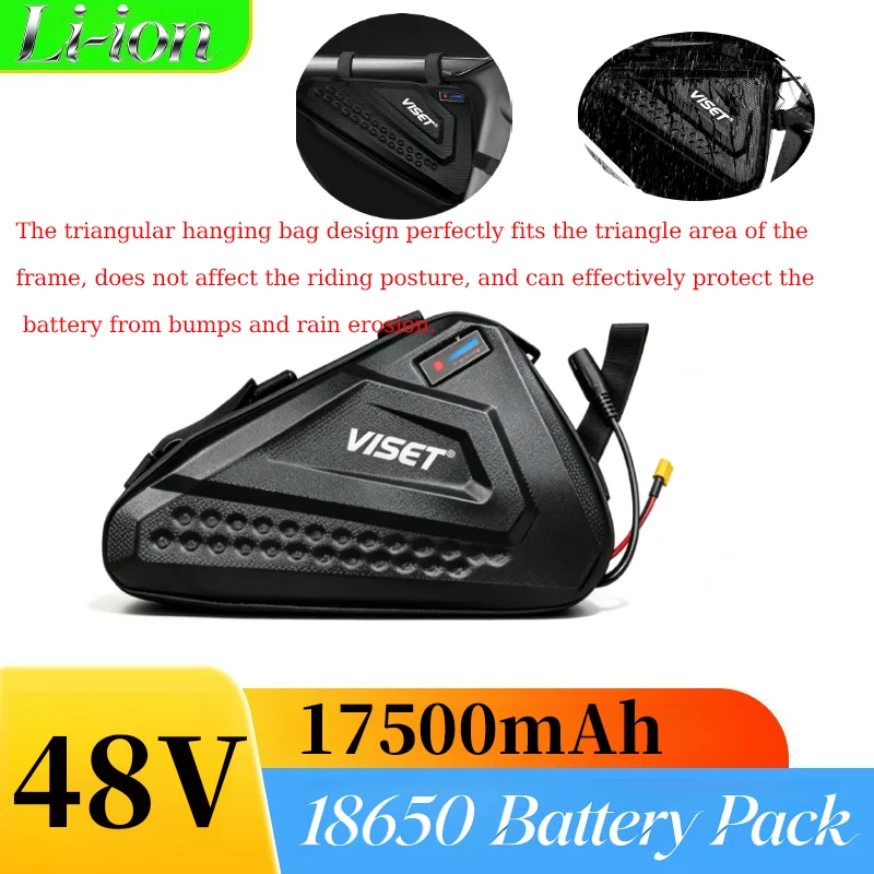 48V 17.5Ah Triangle E-Bike Battery Pack with Hard Shell Bag 18650-21700 840Wh High Capaciry Long Lifespan for Mountain Ebike
48V 17.5Ah Triangle E-Bike Battery Pack with Hard Shell Bag 18650-21700 840Wh High Capaciry Long Lifespan for Mountain Ebike
