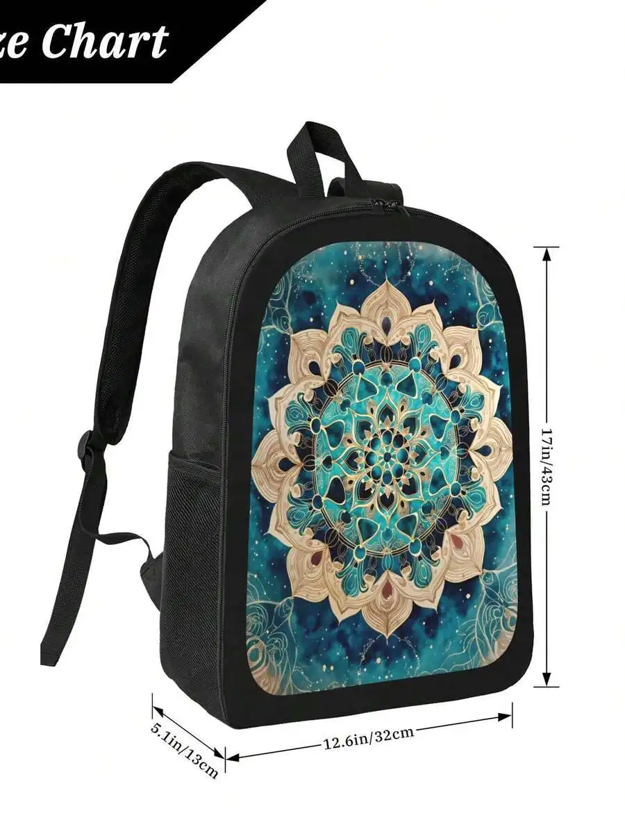 Teal Mandala Floral Backpack Lightweight Daily Bag Adjustable Straps Zipper Closure For School Travel
Teal Mandala Floral Backpack Lightweight Daily Bag Adjustable Straps Zipper Closure For School Travel