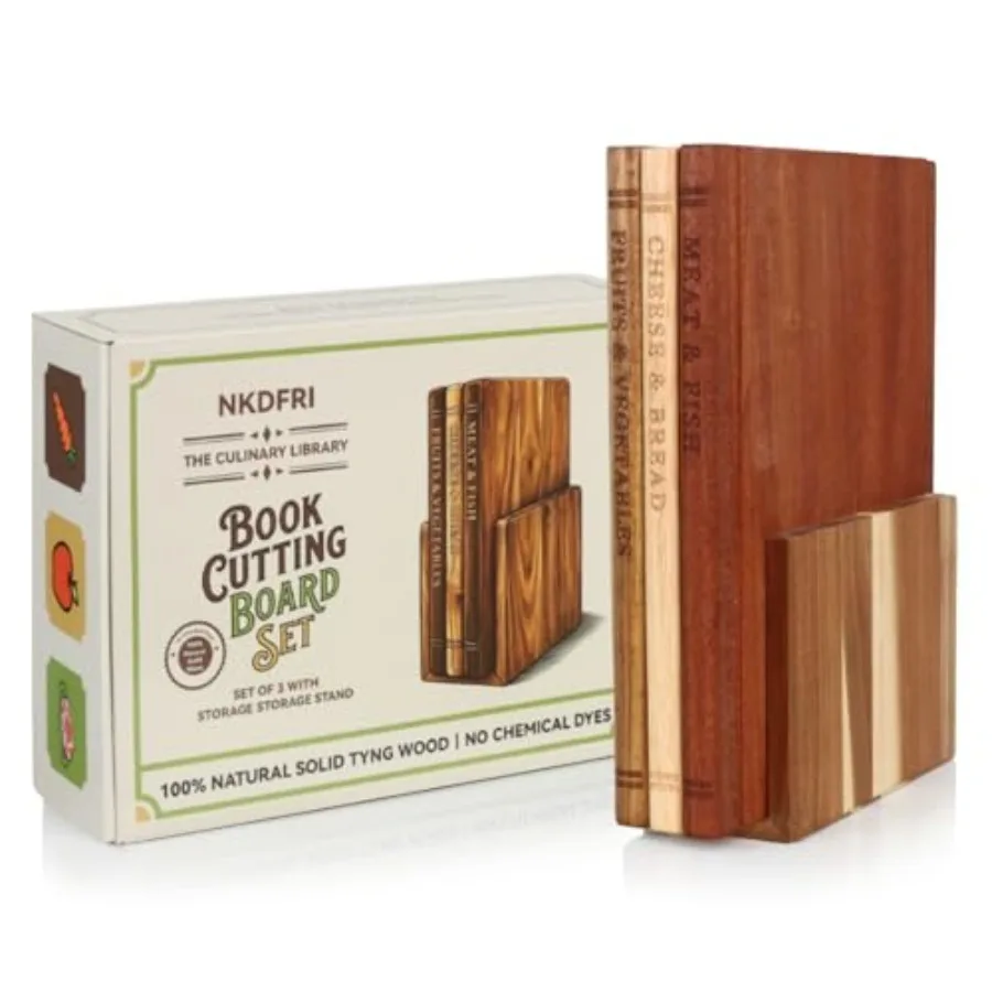 Book Cutting Board Set of 3 with Wood Stand Solid Acacia Wooden Cutting Boards for Kitchen That Look Like Books Decorative Cutt
Book Cutting Board Set of 3 with Wood Stand Solid Acacia Wooden Cutting Boards for Kitchen That Look Like Books Decorative Cutt